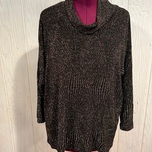 Karen Kane Black Sparkle Cowl Neck Top Size 3X